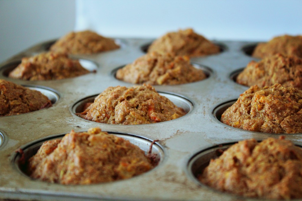 Apple Carrot Zucchini Muffins w/Flax & Orange Zest